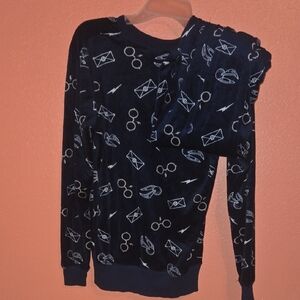 Navy Harry Potter Pajama Set with White Symbols